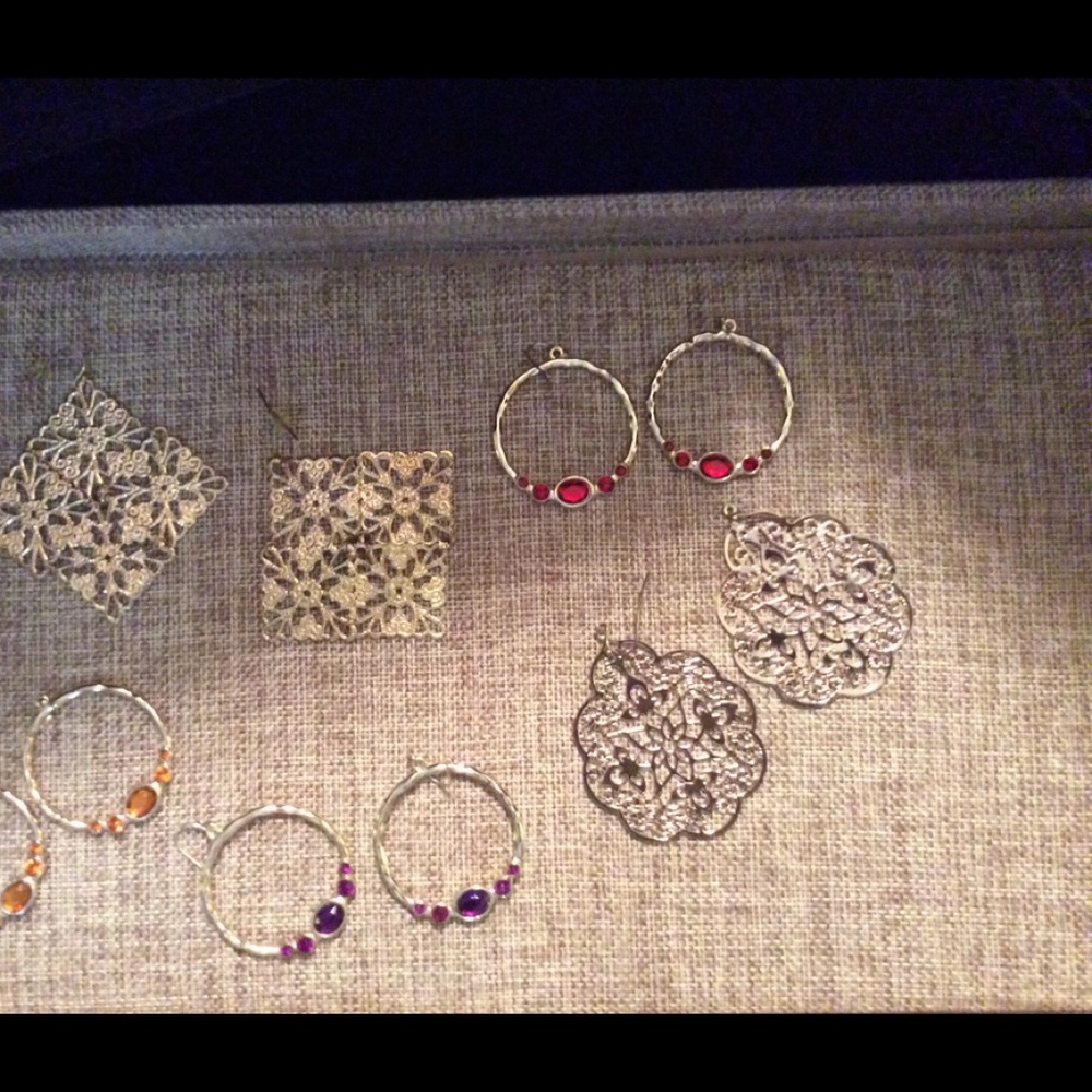 Five pair of earrings